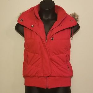 INC International Concepts red vest with hoodie